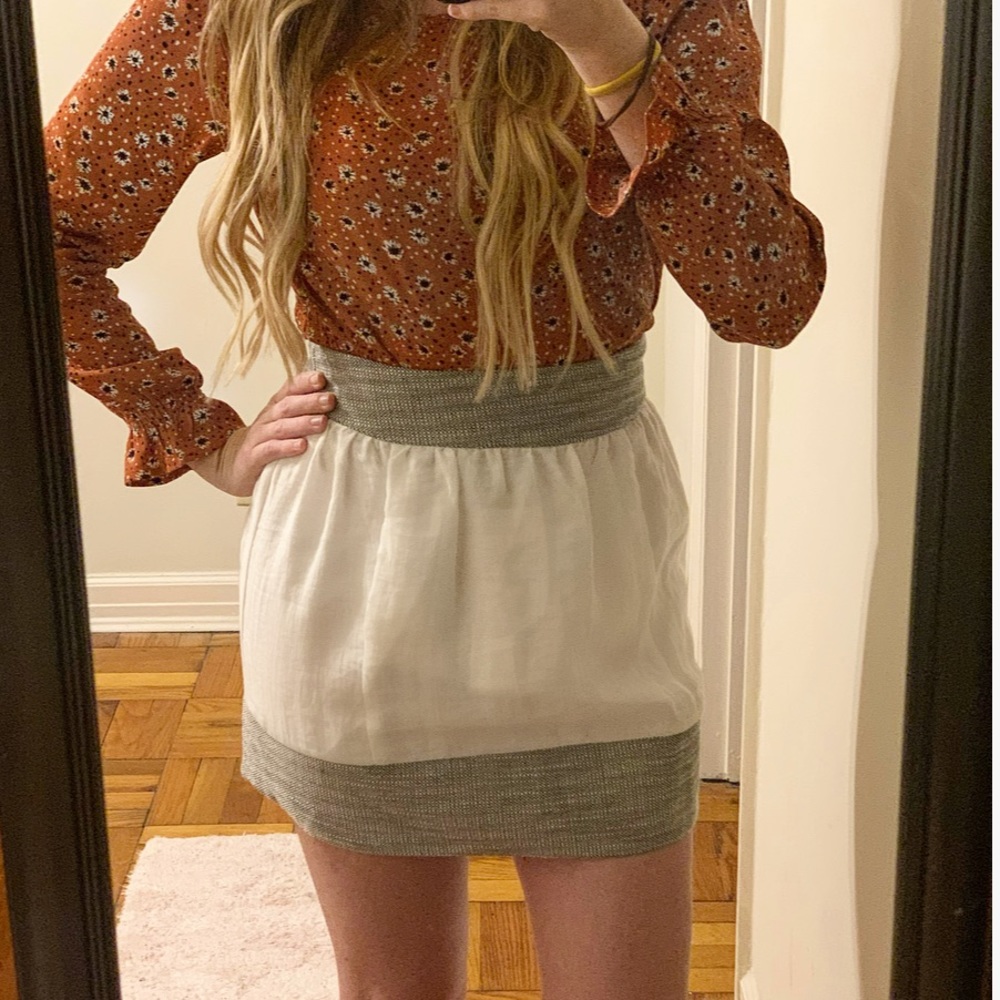 Anthropologie by Line & Dot White Mini Skirt